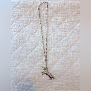 Unicorn long statement necklace.